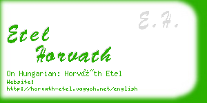 etel horvath business card